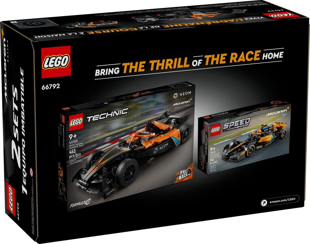 LEGO Technic & Speed Champions McLaren Racing Pack Building Toys Set - Race Cars Toys for Kids, Boys & Girls, Ages 9+ - Gift for Birthdays - 66792