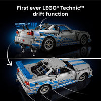 Thumbnail for LEGO Technic 2 Fast 2 Furious Nissan Skyline GT-R (R34) Car - DIY Kit and Building Set for Adults - Collectible Model Street Racer with Drift Function - Gift for Car Enthusiasts and Movie Fans - 42210