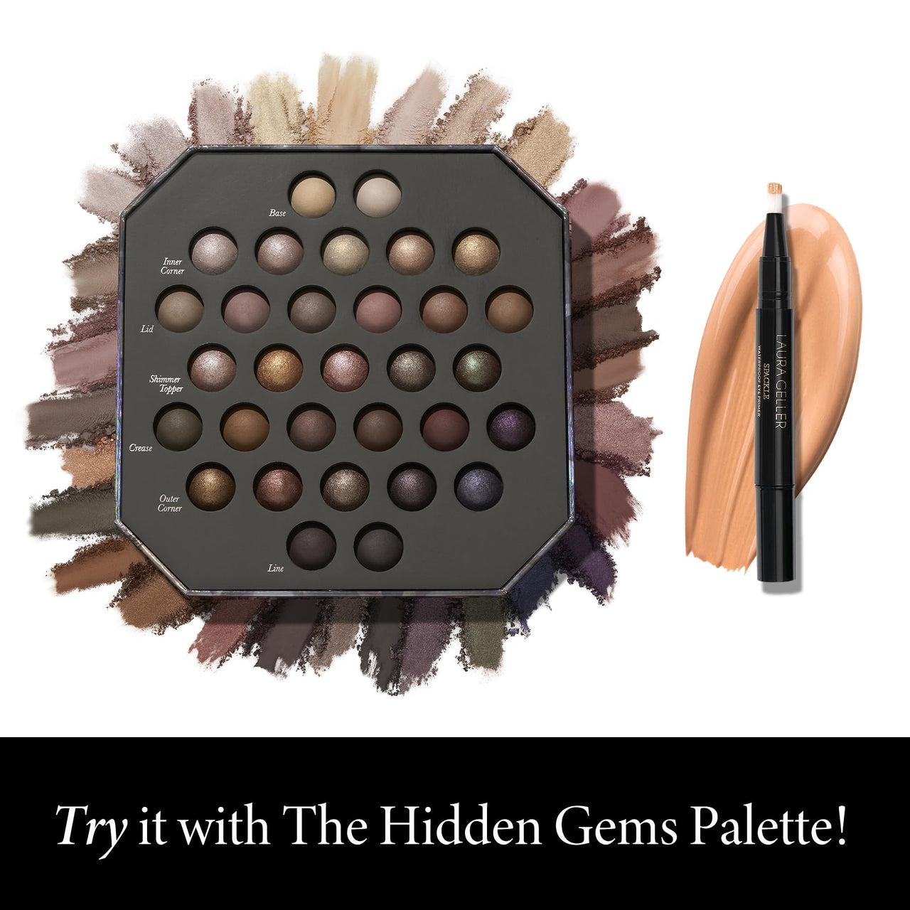 LAURA GELLER NEW YORK Waterproof Eye Spackle Eye Shadow Primer- Reduces the Appearance of Fine Lines-Lasts All Day -Universal