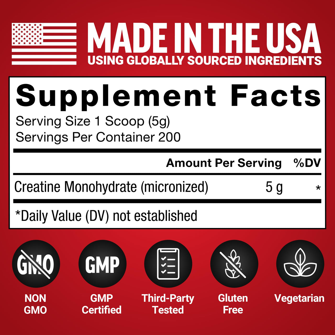 Force Factor Creatine Monohydrate Powder, 5g Micronized Dose to Support Muscle Growth, Strength, Recovery, Cognitive Health & Memory, Unflavored, 200 Servings