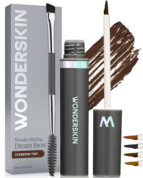 Wonderskin Dream Brow Eye Brow Gel, Long Lasting Eyebrow Gel, Water-resistant, Transfer Proof Tinted Filler Eyebrow Mascara (Dark Brunette)