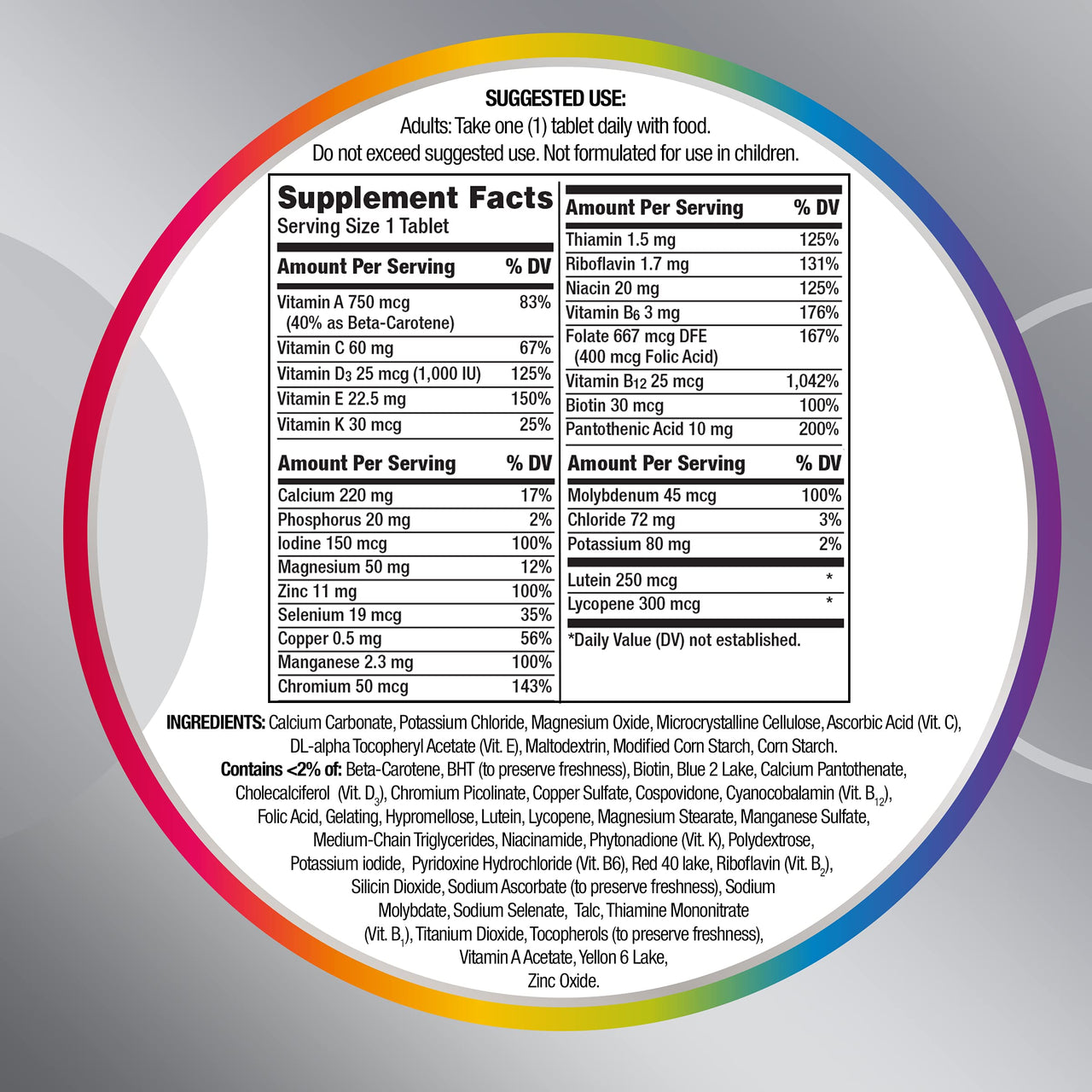 Centrum Silver Multivitamin for Adults 50 Plus, Multivitamin/Multimineral Supplement, Vitamin D3, B-Vitamins, Gluten Free, Non-GMO Ingredients, Supports Memory and Cognition in Older Adults - 80 Ct