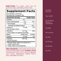 Thumbnail for Nature's Bounty Optimal Solutions Hair, Skin and Nails Collagen Pectin Gummies, 100 mg Collagen and 2,500 mcg Biotin Per Serving, Made with Fruit Pectin, No Stick Gummy, Tropical Citrus Flavor, 200 ct