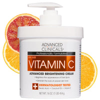 Thumbnail for Advanced Clinicals Vitamin C Cream Visibly Brightening Body Lotion | Vitamin C Moisturizer Skin Care Body Cream For Women & Men Helps Visibly Improve Look Of Dark Spots & Uneven Skin Tone, 16 Ounce