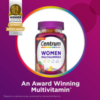 Thumbnail for Centrum MultiGummies Gummy Multivitamin for Women, Multivitamin/Multimineral Supplement with Vitamin D3, B Vitamins and Antioxidants, Assorted Fruit Flavor - 170 Count