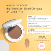 Thumbnail for Avène High Protection Honey Tinted Compact, Broad Spectrum SPF 50+, UVA/UVB Blue Light Protection, Water Resistant, Non-Greasy, .35 oz