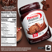 Thumbnail for Premier Protein Powder, Chocolate Milkshake, 30g Protein, 1g Sugar, 100% Whey Protein, Keto Friendly, No Soy Ingredients, Gluten Free, 17 Servings, 24.5 Ounce (Pack of 1)