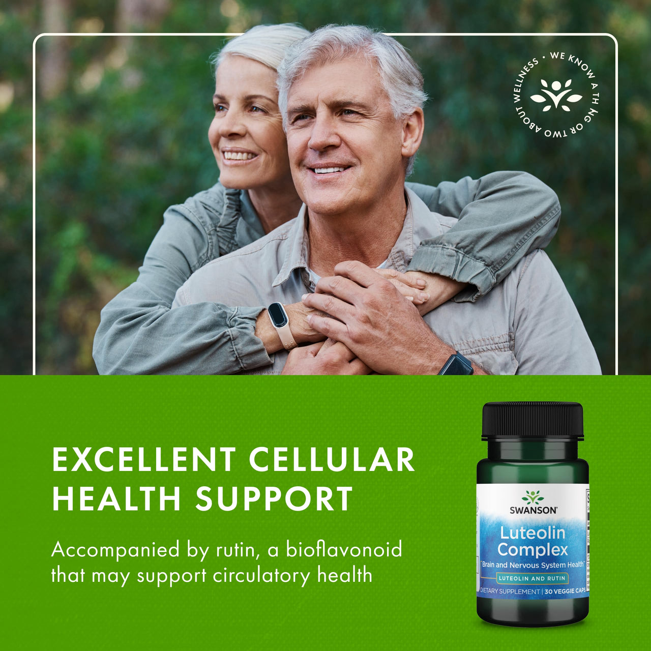 Swanson Luteolin Complex w/Rutin - Brain Support Supplement Promoting Memory, Mood & Cognitive Health - Natural Formula to Help Maintain Nervous System - (30 Veggie Capsules)