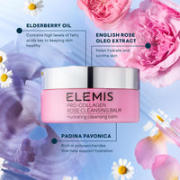 Thumbnail for ELEMIS Pro-Collagen Rose Cleansing Balm - 3-in-1 Daily Face Cleanser - Melts Away Waterproof Makeup and Sunscreen - Rose and Elderberry Oil - 100