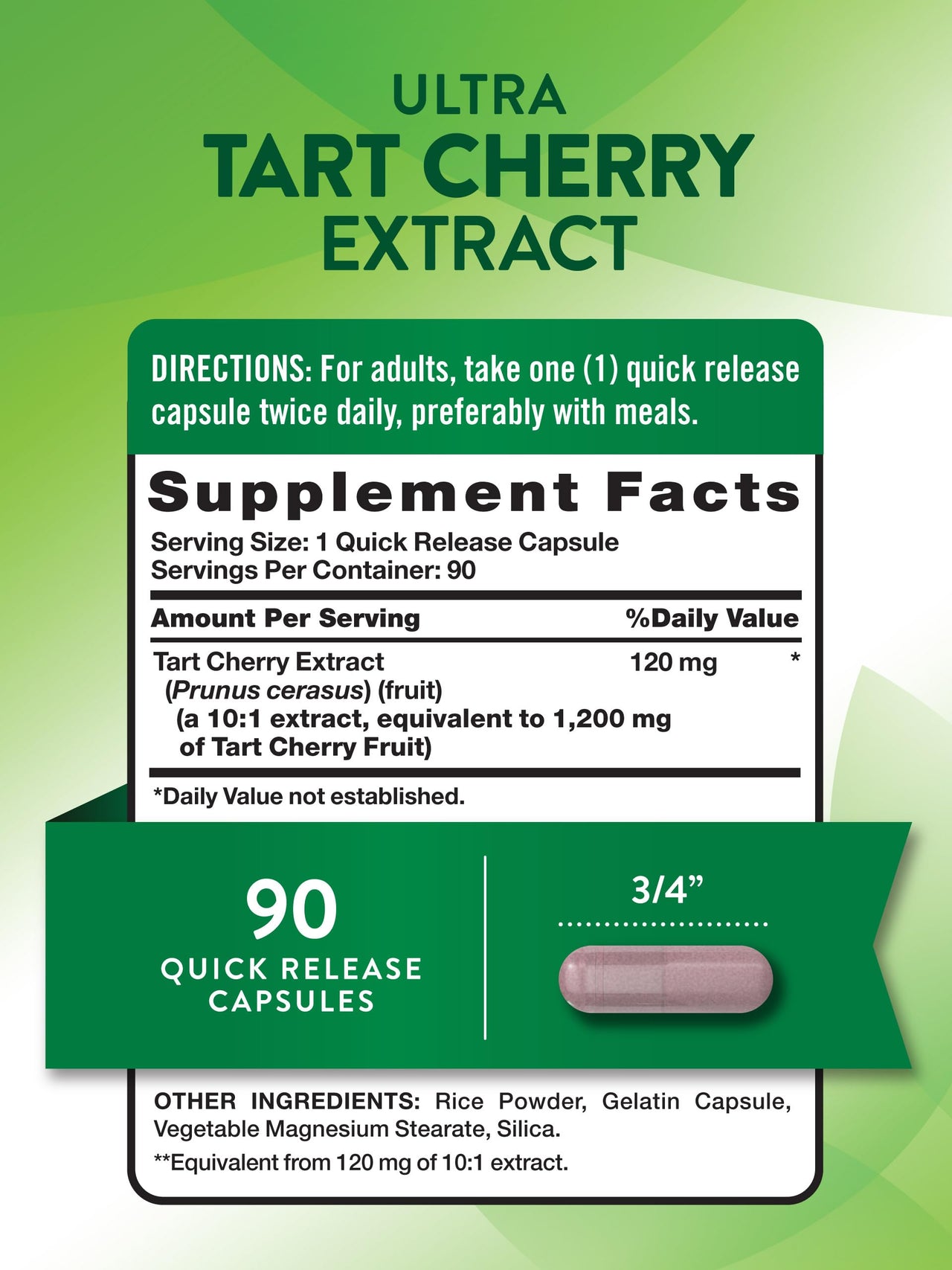 Nature's Truth Tart Cherry Extract Capsules | 90 Count | Non-GMO & Gluten Free Supplement