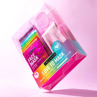 Thumbnail for Freeman Facial Love To Mask Variety Pack: Oil Absorbing Clay, Detoxifying Charcoal, Clearing Peel Off, Hydrating Gel Cream, Exfoliating Scrub (14 Piece Kit with Bonus Buffer and Headband)