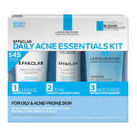 Thumbnail for Effaclar Daily Acne Essentials Kit, Acne Treatment System, Salicylic Acid Acne Cleanser, Pore Refining Toner, & Matte Face Moisturizer for Oily Skin & Combination Skin, Oil-Free, 2 Month Supply