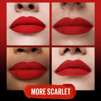Thumbnail for Maybelline Color Sensational Ultimatte Matte Lipstick, Non-Drying, Intense Color Pigment, More Scarlet, Scarlet Red, 1 Count