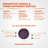 Thumbnail for Align Probiotic, 3-in-1 Biotic Gummies, Prebiotic + Probiotic + Postbiotic, #1 Doctor Recommended Probiotic Brand‡, Helps Relieve Occasional Bloating*, BlackBerry Flavor, 50 Gummies