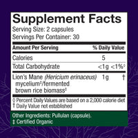Thumbnail for Host Defense Mushrooms Lion's Mane - Supplement Capsules for Brain Health Support - Mushroom Support for Focus & Memory Function - Immune & Nervous System Supplement - 60 Capsules (30 Servings)*