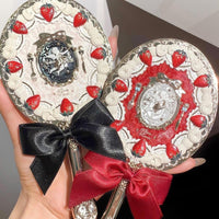 Thumbnail for Flower Knows Strawberry Cupid Hand Mirror,Vintage Handheld Mirror,Fancy & Pretty Princess Mirror with Long Handle,Gift for Girls & Women(Red Velvet)