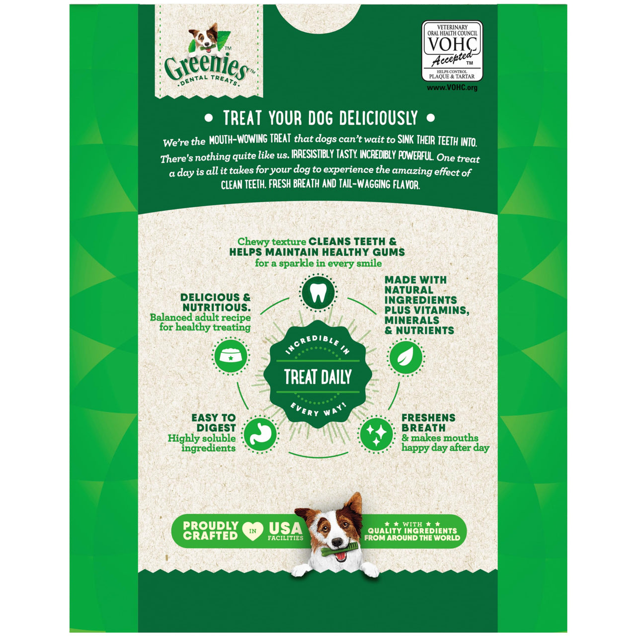 Greenies Veterinarian-Recommended Adult Natural Dental Dog Treats Petite Size, Dog Dental Chews, Original Flavor, 27 oz. Pack, 45 Count