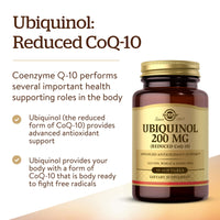 Thumbnail for Solgar Ubiquinol 200 mg (Reduced CoQ-10), 30 Softgels - Promotes Heart & Brain Function - Supports Healthy Aging - Coenzyme Q10 - Ubiquinone Supplement - Gluten Free, Dairy Free - 30 Servings