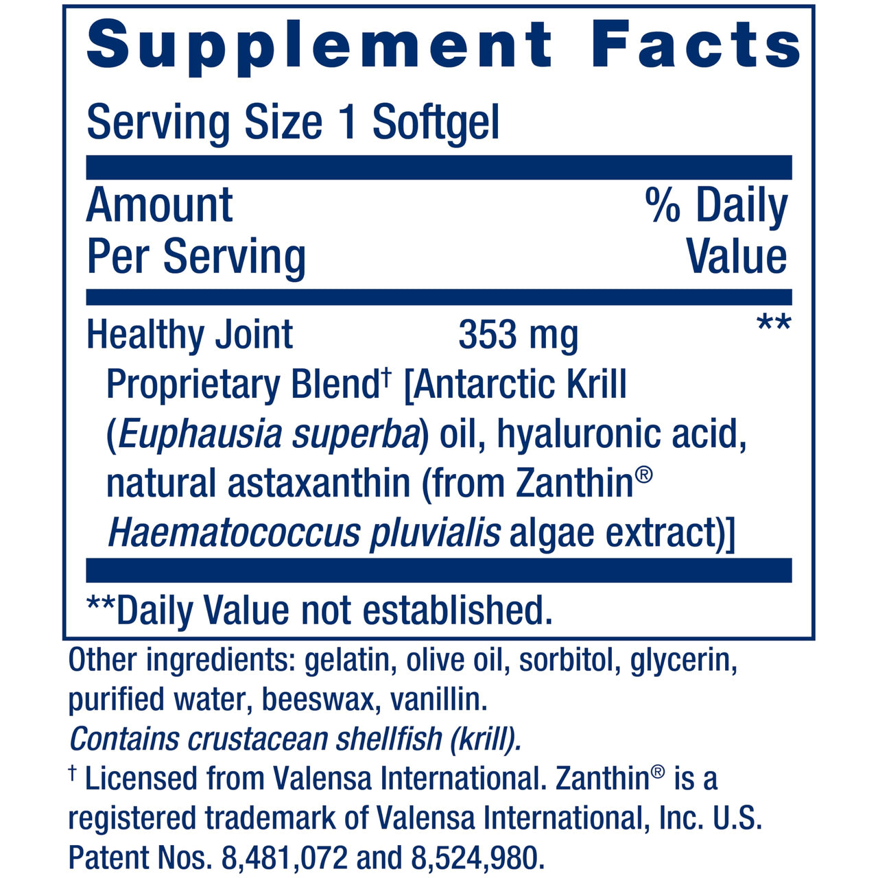Life Extension Krill Healthy Joint Formula, Krill Oil, hyaluronic Acid, The carotenoid astaxanthin for Healthy Joints, Healthy Body, Gluten-Free, Non-GMO, 30 softgels