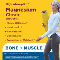 Thumbnail for Nature Made Extra Strength Dosage Magnesium Citrate Tablets, High Absorption Magnesium Citrate 400mg Per Serving, Bone and Muscle Support, 60 Tablets, 30 Day Supply