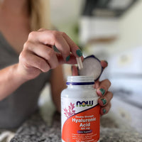Thumbnail for NOW Foods Supplements, Hyaluronic Acid 100 mg, Double Strength with L-Proline, Alpha Lipoic Acid and Grape Seed Extract, 120 Veg Capsules