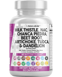 Thumbnail for Clean Nutraceuticals Milk Thistle NAC Chanca Piedra Beet Root Artichoke Astragalus Dandelion Root - Liver Cleanse Detox & Repair Supplement Plus TUDCA Choline & Ginger - 1Pack
