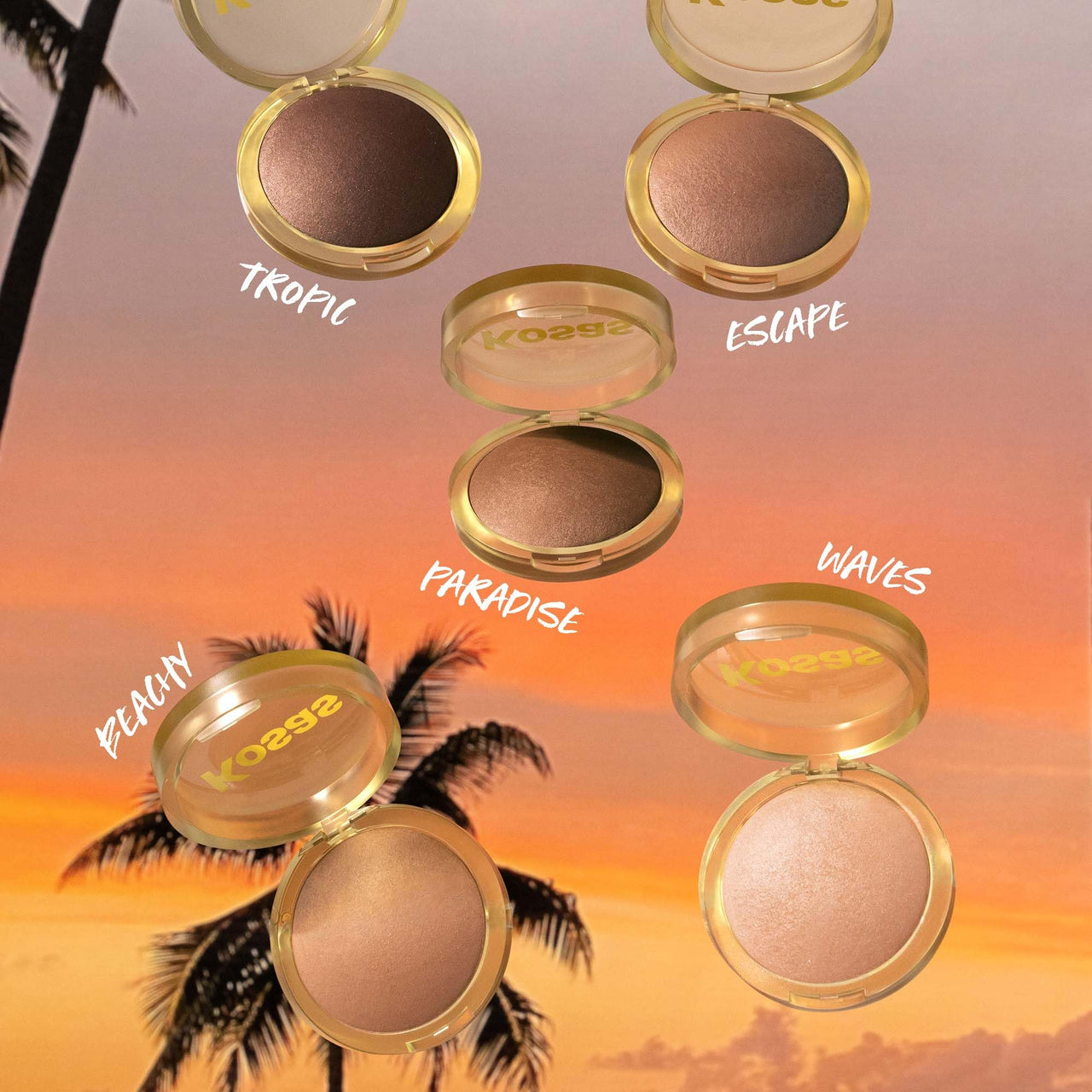 Kosas Sun Show Glowy Warmth Baked Bronzer - Contouring Powder for Cheekbones, Nose & Jawline - Enriched with Concentrated Fatty Acids - Talc-Free, Vegan & Hypoallergenic - Paradise