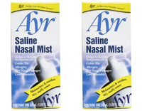 Thumbnail for Ayr Saline Nasal Mist Spray 50 mL â€“ Non Medicated Nasal Moisturizer for Dry Nasal Passages Cold and Allergy Relief (Pack of 2)