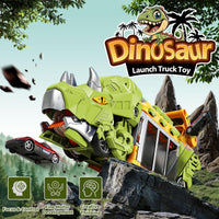 Thumbnail for LUCKFUTURE Dinosaur Truck Toy, Green Triceratops Launcher Vehicle - Dino Car Toy that Shoots, Fun Play Set with Cargo Carrier for Toddlers Kids Ages 3 4 5 6 7