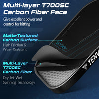 Thumbnail for TENVINA Pickleball Paddles, Multi-Layer T700SC Textured Carbon Fiber Pickleball Paddle, 4-Types of Shapes and Thicknesses, Strong Spin & Power Surface of USAPA Approved Pickle Ball Paddle