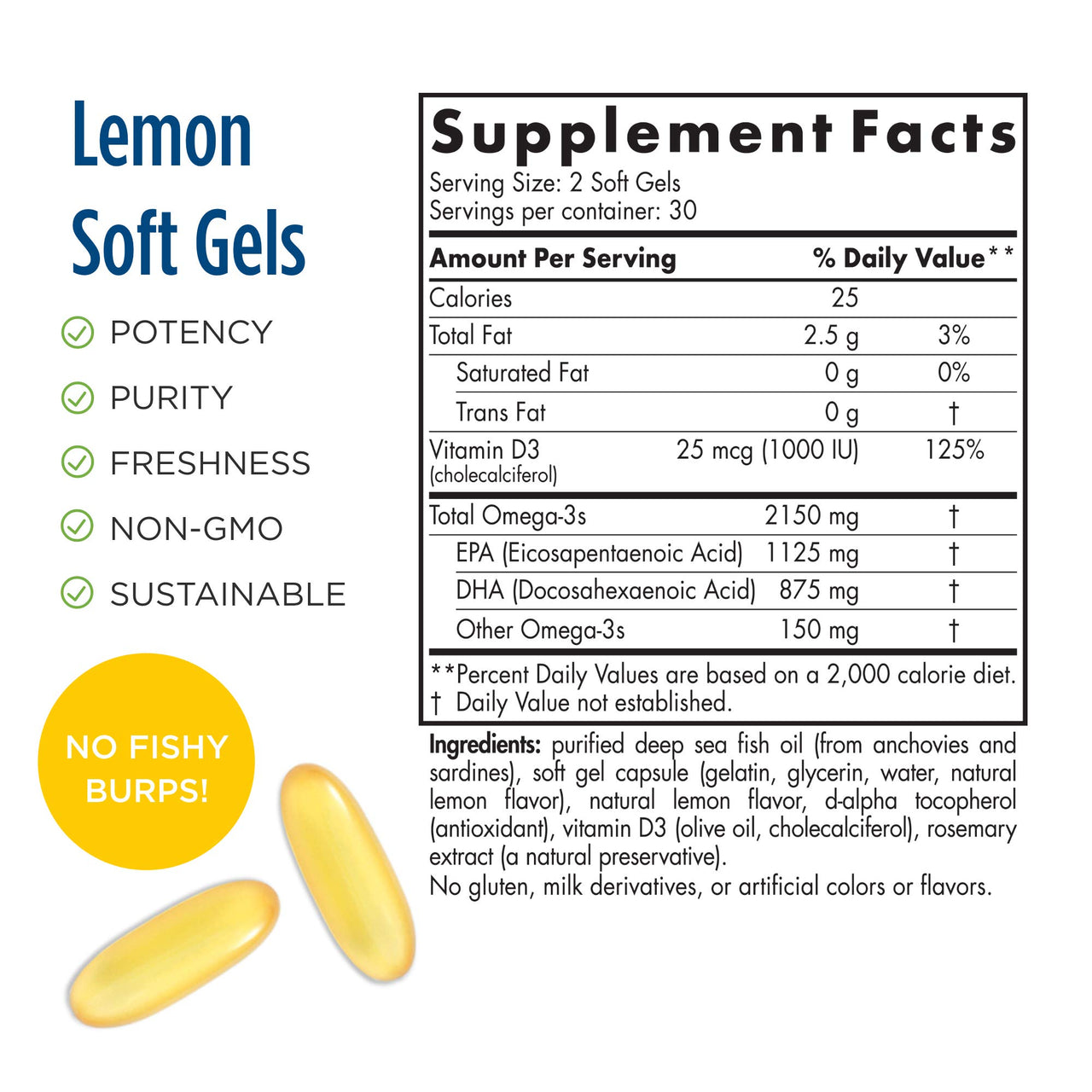 Nordic Naturals ProOmega 2000-D - Fish Oil, 1125 mg EPA, 875 mg DHA, 1000 IU Vitamin D3, Cardiovascular, Neurological, Eye, and Immune Health, Lemon Flavor, 60 Soft Gels