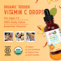 Thumbnail for MARYRUTH'S Organic Toddler Vitamin C Drops for Immunity | Ages 1-3 Years | 15 mg Per Serving | Vitamin C for Immune Support & Overall Health | Vegan | Sugar Free | Gluten Free | Non-GMO | 30 Servings