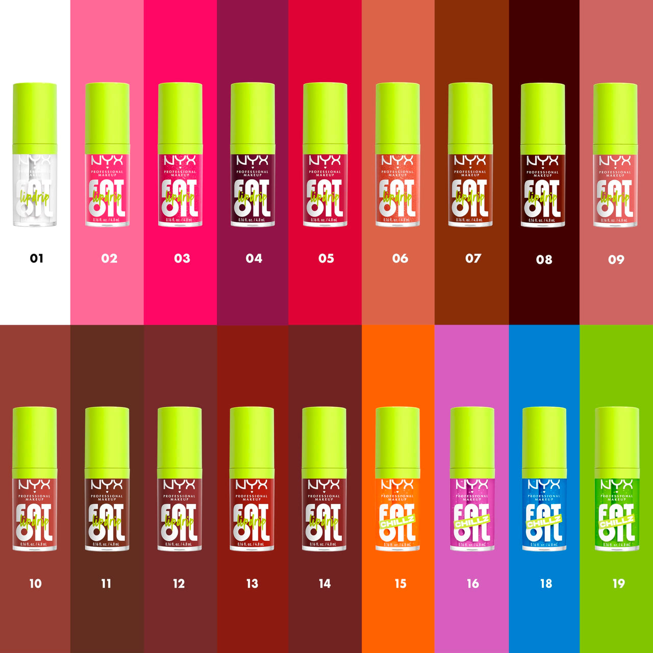 NYX PROFESSIONAL MAKEUP Fat Oil Chillz, Moisturizing, Shiny and Vegan Tinted Lip Gloss - Kiwi Freeze (Sheer Green)