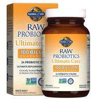 Thumbnail for Garden of Life Raw Probiotics Ultimate Care - 100 Billion CFU - Dietary Supplement for Gut Health Support - For Women & Men - 30 Vegetarian Capsules