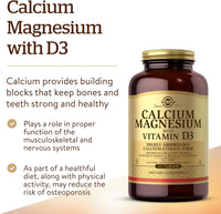 Thumbnail for Solgar, Calcium Magnesium with Vitamin D3 Tablets