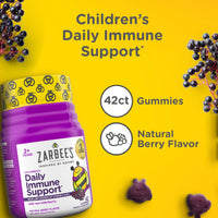 Thumbnail for Zarbee’s Kids Elderberry Immune Support Supplement Gummies, Vitamins A C D3 E & Zinc, Elderberry Extract, Gluten & Gelatin Free, No Artificial Flavors, Natural Berry Flavor, Ages 2+, 42 Ct