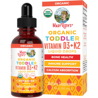 Thumbnail for MaryRuth Organics Vitamin D3 | Vitamin K2 | Vitamin D3 K2 Drops | K2 D3 Vitamin Liquid Supplement for Toddlers | Kids Supplement for Calcium Absorption Strong Bones | Vegan | Gluten Free | 1 Fl Oz