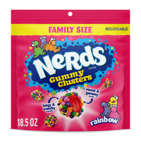 Thumbnail for NERDS Gummy Clusters, Candy, Rainbow, Crunchy and Gummy, 18.5 oz