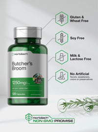 Thumbnail for Horbaach Butchers Broom Capsules | 120 Count | Non-GMO, Gluten Free | Traditional Herb Root Extract Supplement