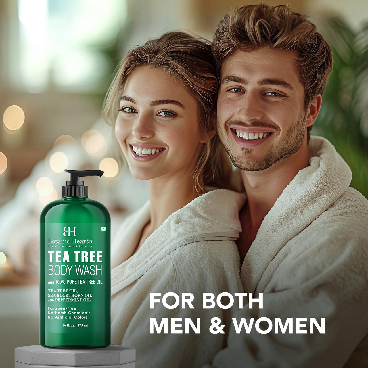 Botanic Hearth Tea Tree Body Wash -16 fl oz- All-Natural Antifungal & Odor-Control Shower Gel for Acne, Athlete’s Foot, Ringworm, Jock Itch & Healthy Skin,Sulfate & Paraben Free, for Men and Women