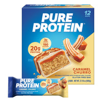 Thumbnail for Pure Protein Caramel Churro Protein Bars – 20g Protein, 3g Sugar, 190 Calories (12 count) Low Sugar* High Protein Snack - Gluten Free - Perfect for a Healthy Snack