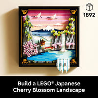 Thumbnail for LEGO Art Japanese Cherry Blossom Landscape Building Set for Adults - Room Decoration & Gift for Women & Men, Ages 18+ - Framed Wall Decor, Stand or Hang to Display - 31218