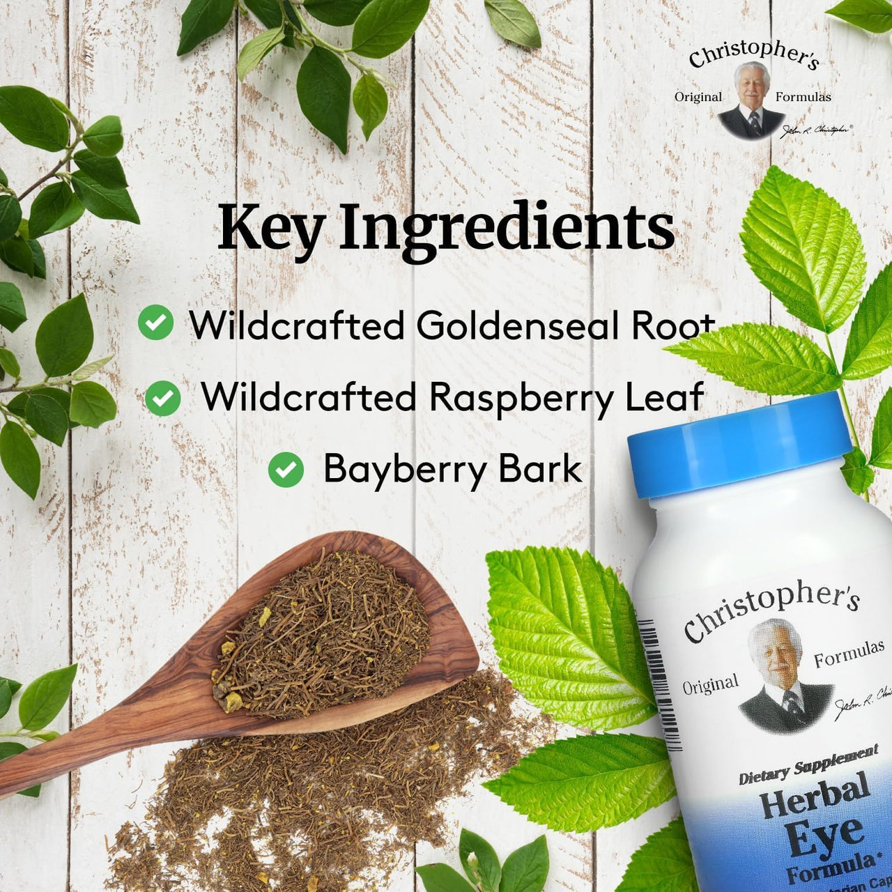 Christopher's Original Formulas Herbal Eye Formula - Eye Vitamins for Sight Care - Natural Eye Support Supplement with Whole Food Herbs for Optimal Visual Acuity