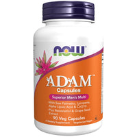 Thumbnail for NOW Foods Supplements, ADAM™ Men's Multivitamin with Saw Palmetto, Lycopene, Alpha Lipoic Acid and CoQ10, Plus Natural Resveratrol & Grape Seed Extract, 90 Veg Capsules