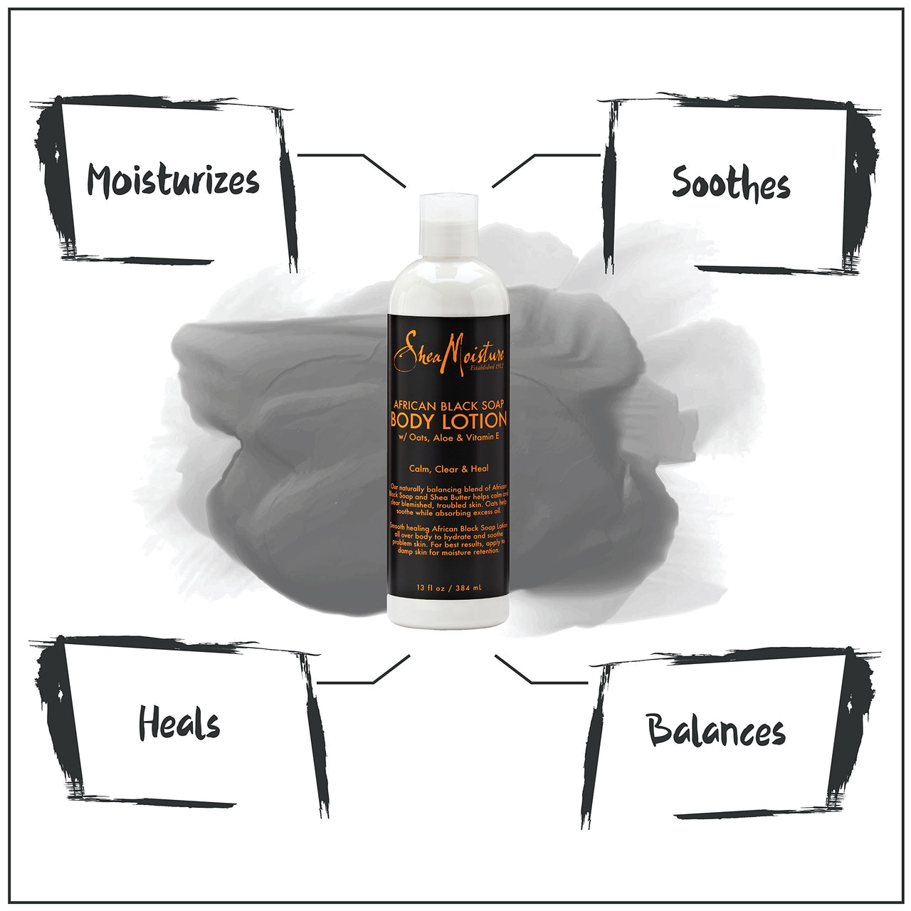 Sheamoisture Soothing Body Lotion for Troubled Skin African Black Soap Lotion with Shea Butter 13 oz