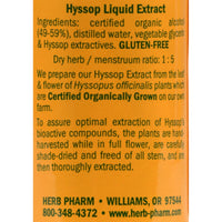 Thumbnail for HERB PHARM Organic Hyssop Extract, 1 FZ