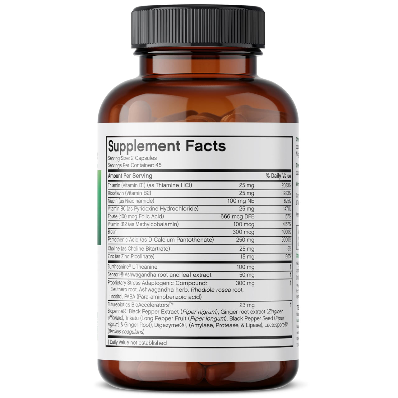 Futurebiotics Stressassist L-theanine Ashwagandha and Rhodiola Rosea Stress Complex - Natural Nutritional Stress Function, 90 Vegetarian Capsules
