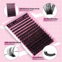 Thumbnail for 280Pcs Wispy Individual Lashes DIY Eyelash Extensions 8-16MM D-Curly Lash Extensions Lash Clusters 80D Cluster Eyelashes DIY at Home by ALICE