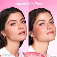 Thumbnail for Glow Recipe Niacinamide Dewy Flush Tinted Liquid Blush Serum - Glowy Blush for Cheeks to Smooth, Hydrate & Brighten - Liquid Korean Makeup with Buildable Soft Pink Tint - Watermelon Flush (0.4 oz)