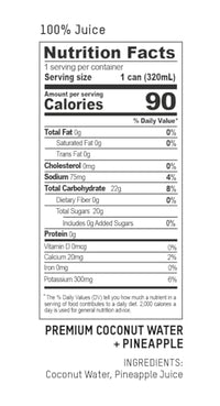 Thumbnail for Image 3 of ONCE UPON A COCONUT Premium Pineapple Coconut Water - 10.8 Fl Oz (Pack of 12)